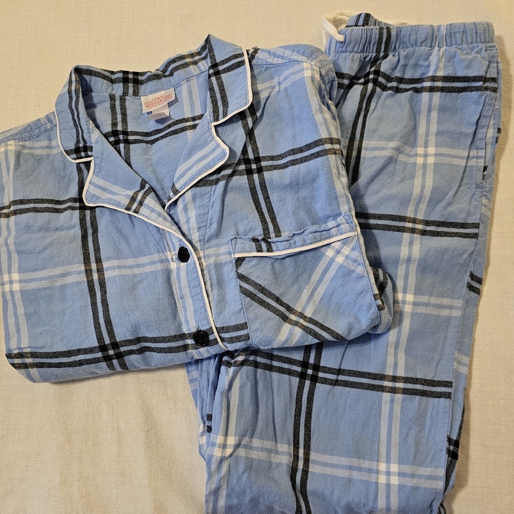 Wondershop Women's XS 2-piece Christmas Holiday Blue Plaid Match the Fam Pajamas